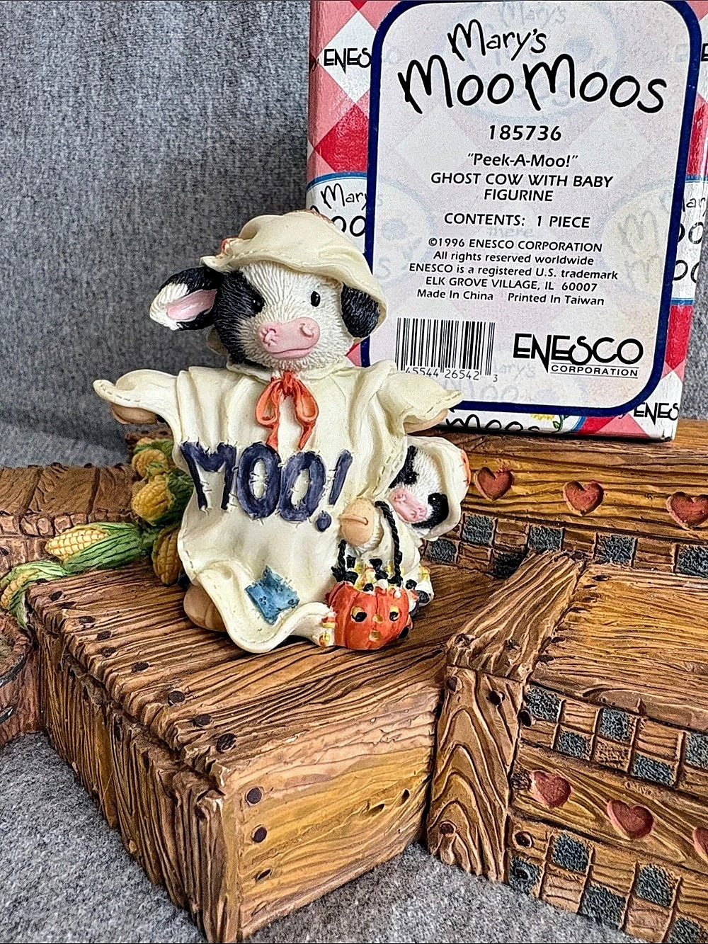 Mary's Moo Moos Peek-A-Moo! Ghost Cow with Baby Figurine Ghost Cow Figurine
